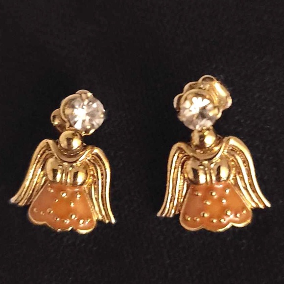 AVON Happy Holidays Collection Convertible Enamal Angel Earrings - Picture 4 of 5